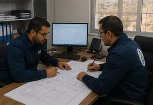 Revue de plans avec un client