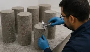 Mesure d’éprouvettes de béton